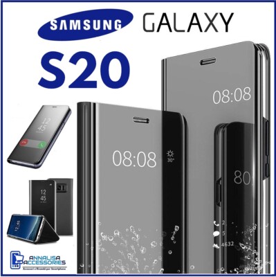Cover Flip For Samsung Galaxy S20 Case Book Black A Mirror Clear View 360°