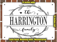Harrington Family Decorative Metal Door or Wall Plaque (Style 1)