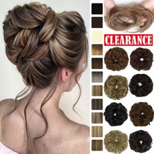 100 Real Human Hair Scrunchie Messy Bun Updo Clip Hair Piece Extension Ponytail