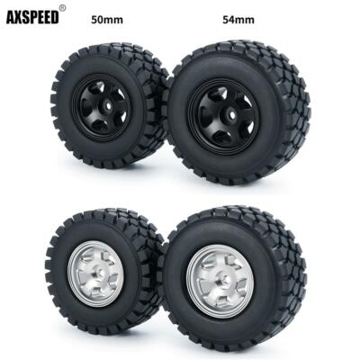 AXspeed Beadlock Felgen & Reifen Set - 4 Stück Für Axial SCX24 RC Auto, Schwarz/rot
