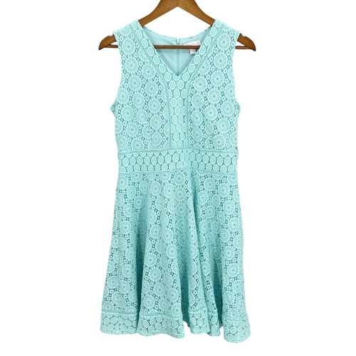 Charter Club Lace Fit & Flare Dress Resort Party Feminine Wedding Blue Size PL - Picture 4 of 10
