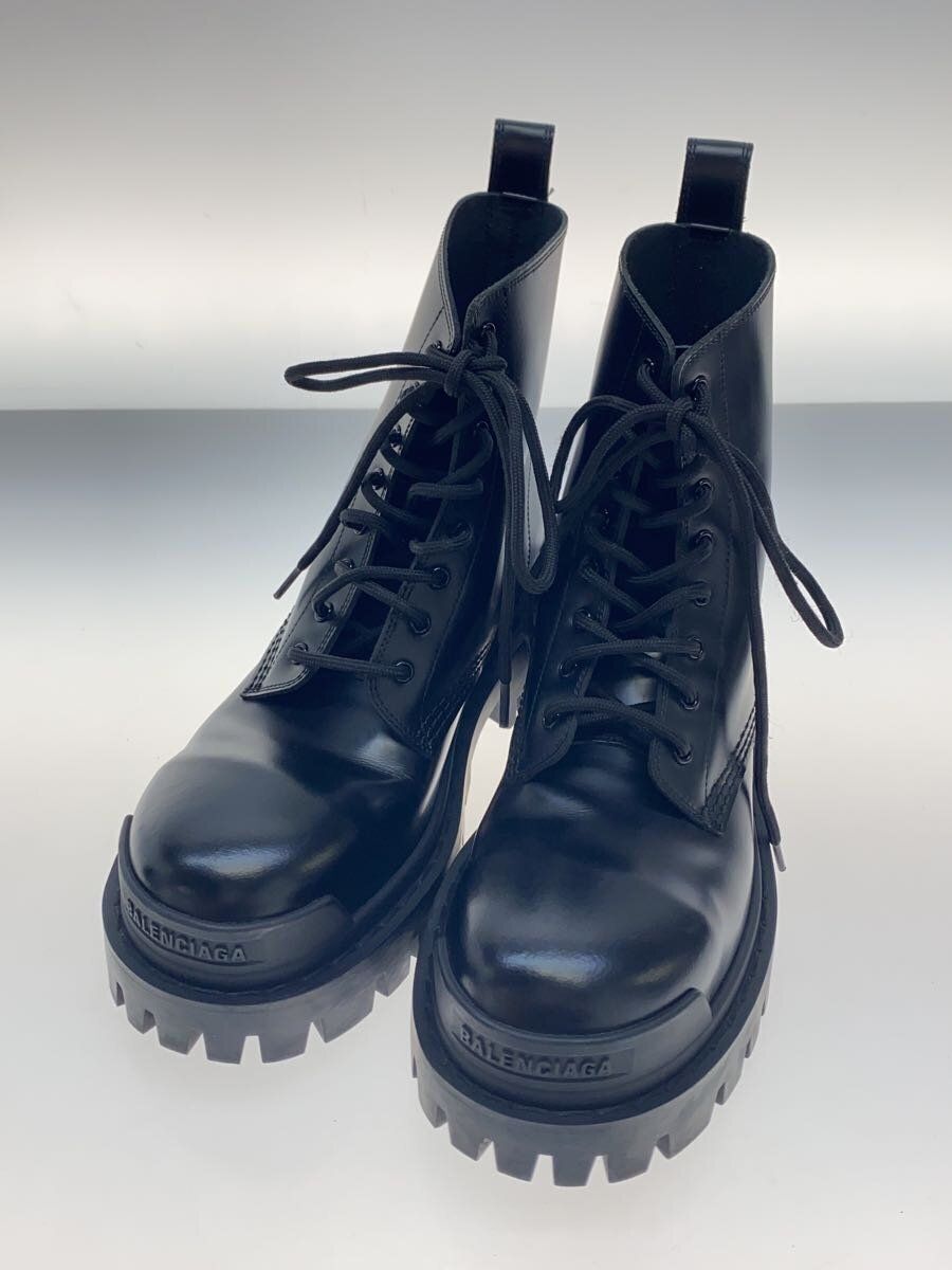 BALENCIAGA LACE UP BOOTS 35 Black LEATHER STRIKE Used | eBay