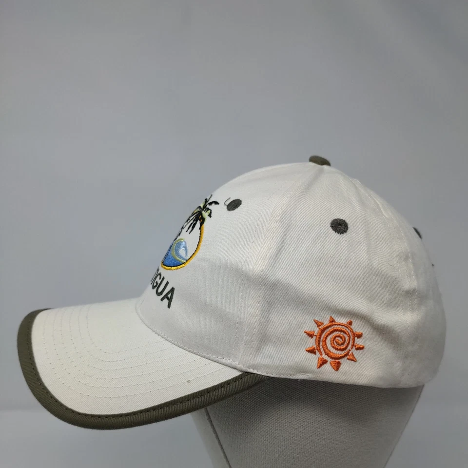 Antigua Palmeras Correa Sombrero Crema OSFA Ajustable Bordado Foto 3 de 4