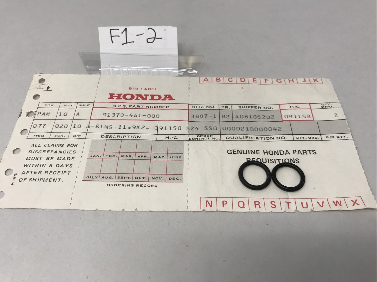 その他 R Honda QTY:2 “NOS” O-RING (11.9X2.2) OEM 91370-461-000 (F1-2) | eBay