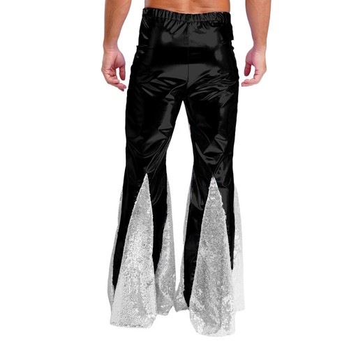 DE Freebily Herren Metallic Glänzend 70er Jahre Disco Lange Tanzhose kostüme - Bild 20 von 56