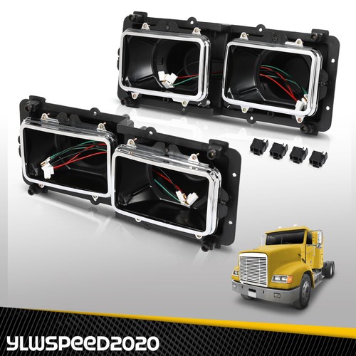 Pair Headlight Housing Bases Fit For 1989-03 Freightliner FLD 112 120 Left&Right - Picture 2 of 12
