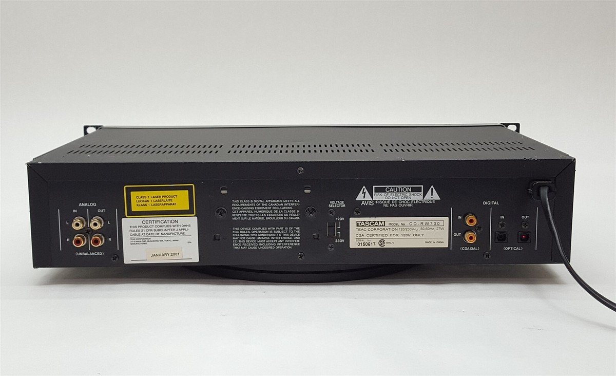 Tascam CD-RW700 Professional CD Player Recorder 24-Bit