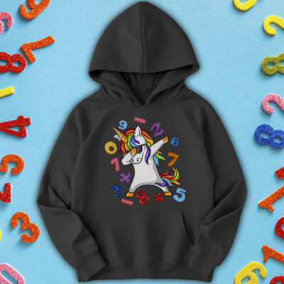 Jungen und Mädchen Dabbing Einhorn Mathe Zahl Tag Ideen Pullover Hoody für Kinder #ND