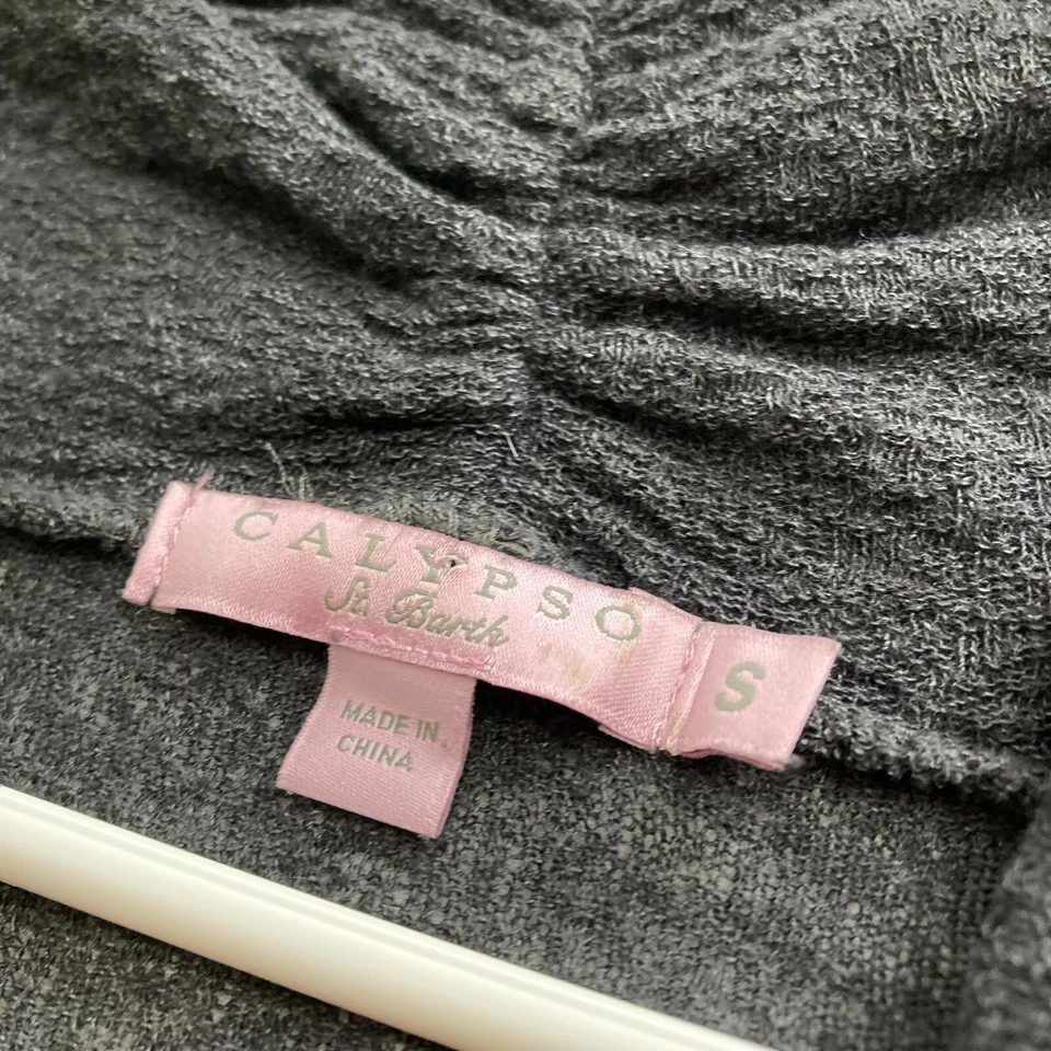 Top boho fluido drapeado mezcla de algodón suave gris para mujer Calypso St. Barths talla S Foto 2 de 4