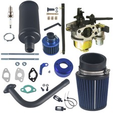 Carburetor Adapter Exhaust Pipe Muffler Kit for 212cc 196cc GX200 CT200U Go Kart
