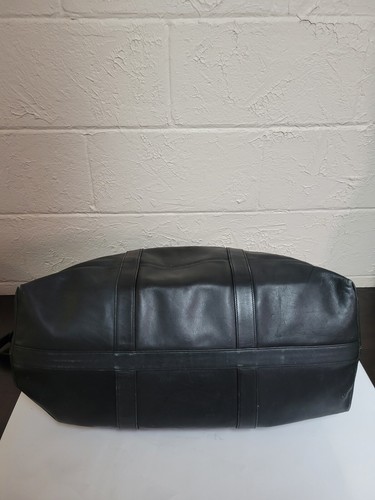 Coach Black Leather Weekender Duffel Travel Luggage - Picture 9 of 23
