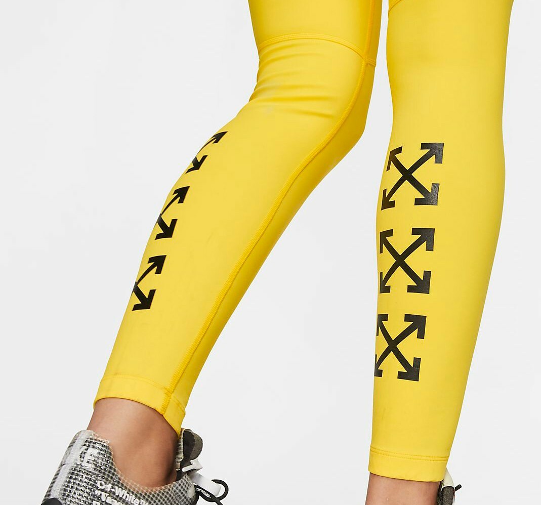 NIKE X OFF WHITE LEGGINGS SIZE MEDIUM IN YELLOW