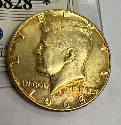 American Mint Certified 1968-D Gold Plated Kennedy Half Dollar 40