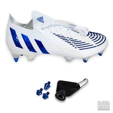 Adidas Predator Edge.1 Low SG Diamond Edge White Blue Mens GY5690 Soccer Size 8