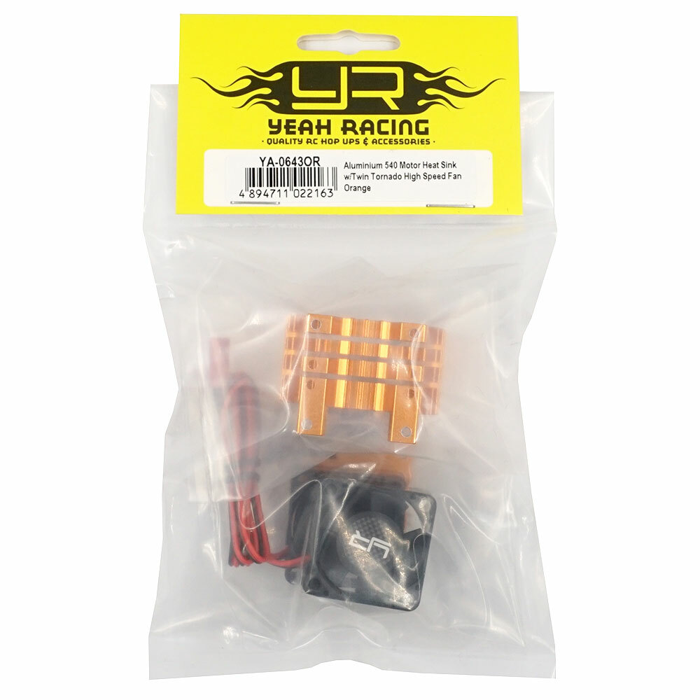 Yeah Racing YA-0643OR Alum 540/550 Motor Heat Sink w/ Twin Tornado