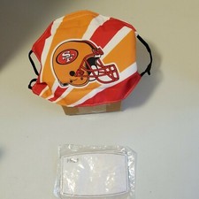 "New" 2 San Francisco 49ers Washable Mask W/ Adj Ear, Nose, Filter Pocket Nice