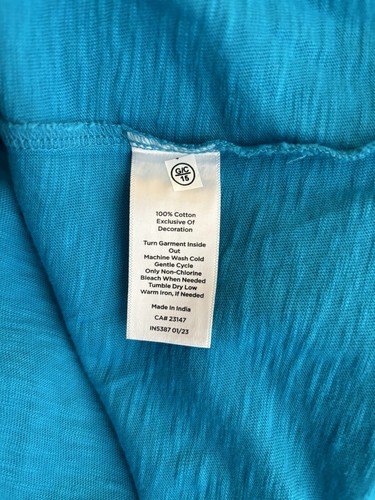 TALBOTS WOMEN'S PETITE BLUE EMBROIDERED PEASANT TOP SIZE L NWT - Bild 5 von 5