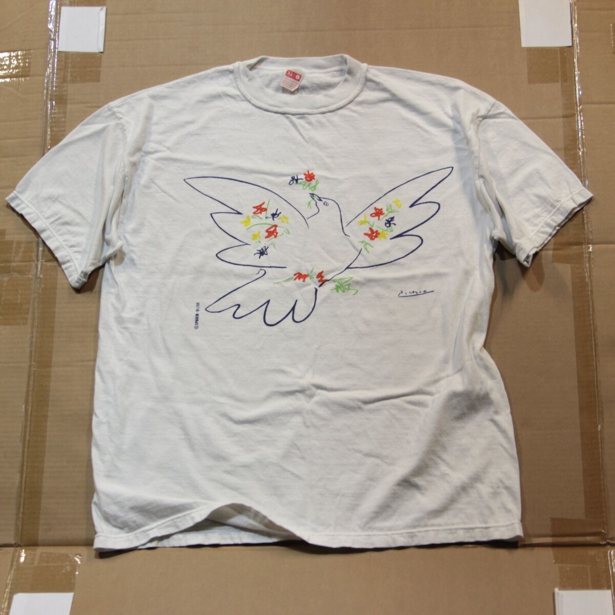VTG 90s Pablo Picasso Dove of Peace Art T Shirt Spadem 91/92 VTG 90s Pablo Picasso Dove of Peace Art T Shirt Spadem 91/92