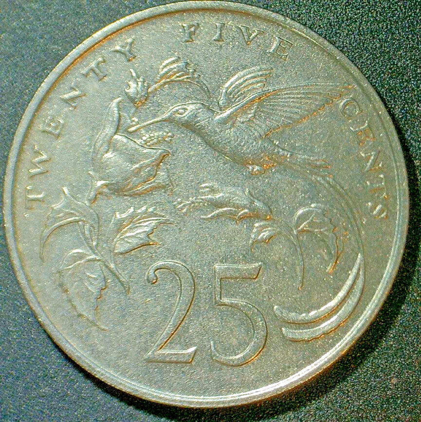 WORLD COIN SALE-JAMAICA 1985 .25c Coin-Copper/Nickel Composition
