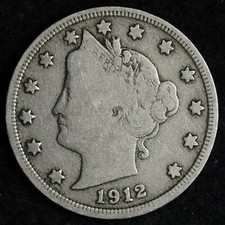 1912-S Liberty V Nickel FINE E277 TXCNR