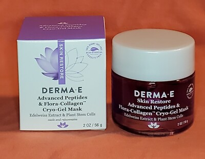Derma E Advanced Peptides & Flora-Collagen Cryo Gel Mask *NEW* NIB 2 oz FULLSIZE