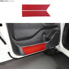 Red Carbon Fiber Front Door Bottom Panel TrimSticker For Nissan Frontier 2022-24