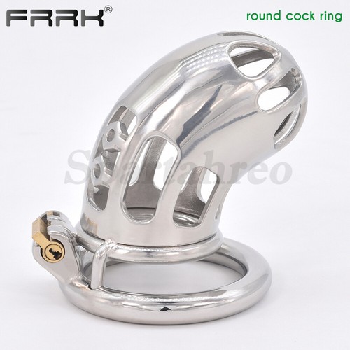 Strap-on Chastity Cage with PU Belt Metal Male Rings Steel Lock Chastity Device - Picture 7 of 18