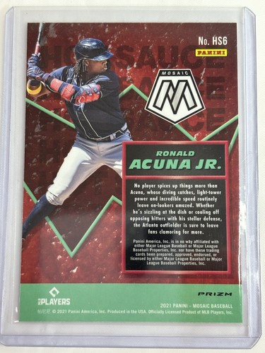 2021 Panini Mosaik SP Ronald Acuna Jr. HOT SAUCE rot/grün Parallelpreis - Bild 2 von 2