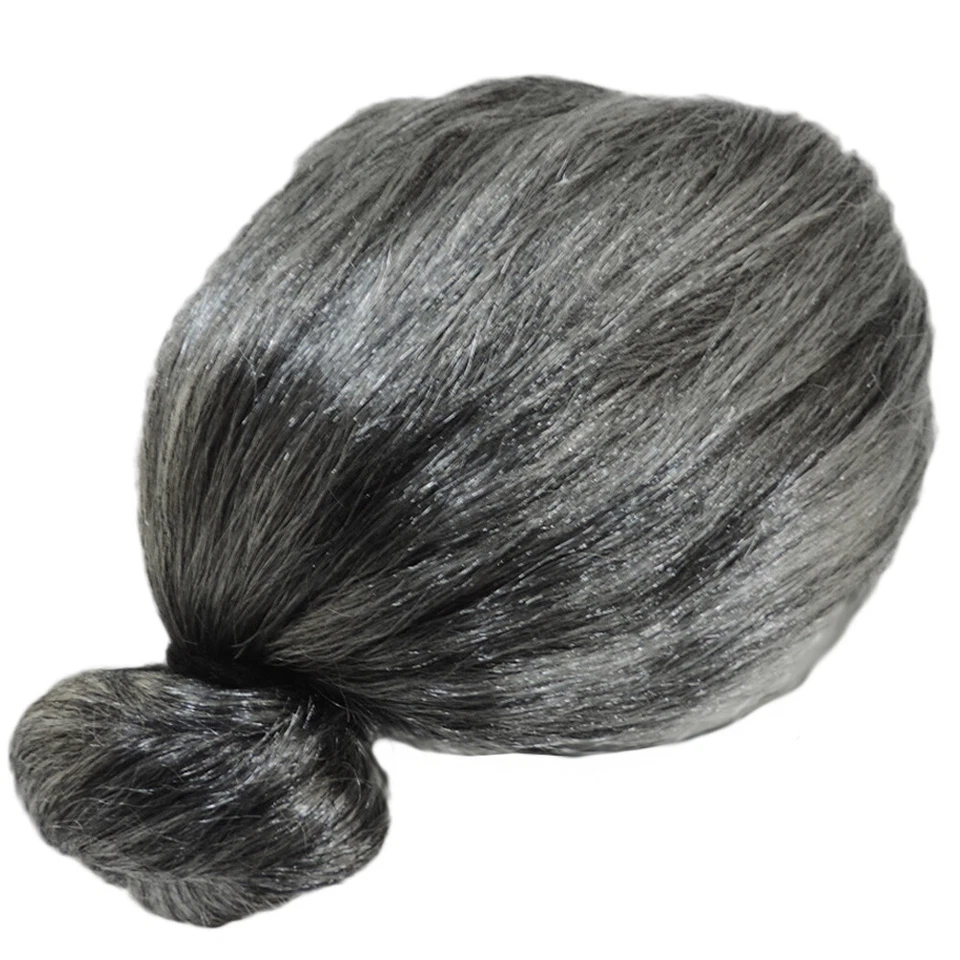 Old Lady Granny Grey Hair Bun Wig - Image 3 of 4