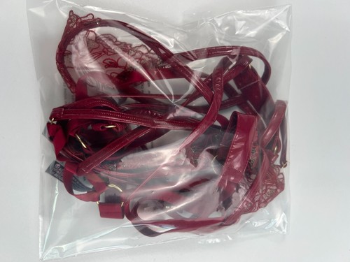 Victoria's Secret Faux Leather Strappy Banded Caged Lace Bodysuit Maroon XXL NWT - Picture 9 of 9