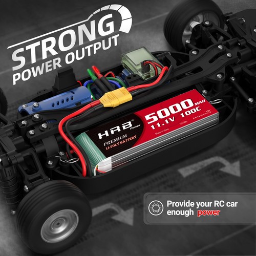 2Stück HRB 11,1V 3S 5000mAh XT90 Lipo Akku für RC Hubschrauber Quad Muti Auto DE - Bild 4 von 7