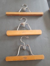 VINTAGE THE SETWELL WOODEN HANGERS LOT OF 3 ALL DIFFERENT ALL ORIGINAL WORKING
