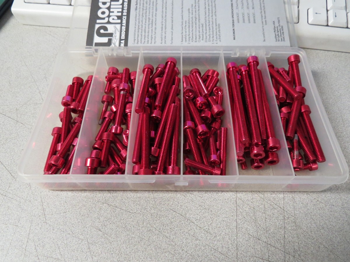 NOS Lockhart Phillips Incomplete Red Bike Boltz Bolt Kit 132/150
