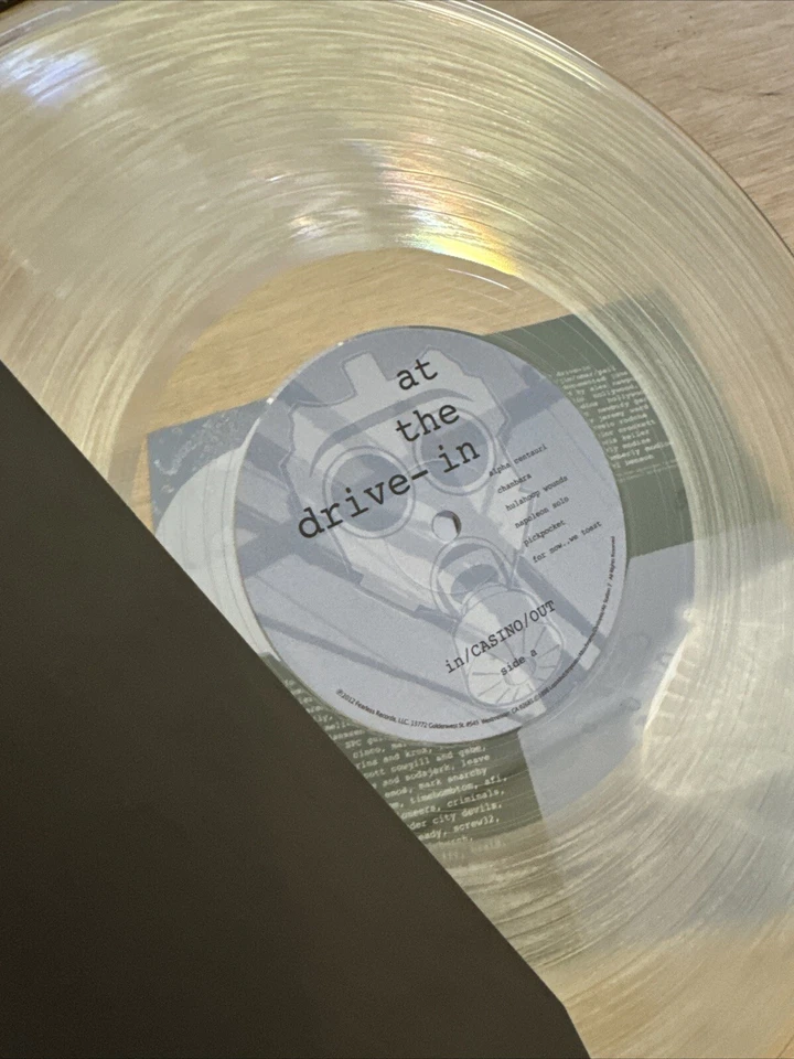 AT THE DRIVE-IN IN/CASINO/OUT  Clear Vinyl 2012 Repress RARE OOP Mars Volta Emo - Image 2 of 4