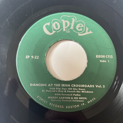 Mickey Carton    Dancing At The Irish Crossroads COPLEY EP 7-22 45rpm 7'' CELTIC