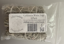 3-Pack, California White Sage,  Hand Tied Smudge Sticks to Cleanse Negativity