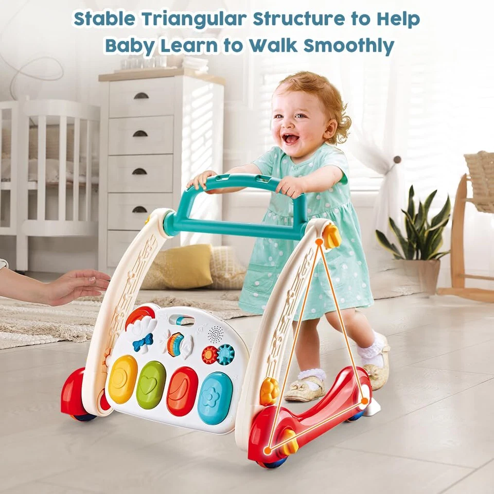 Детский игровой тренажерный зал обучение ходунки спортзал коврик погремушка игрушка с играть пианино 4 в 1 - Изображение 3 из 4