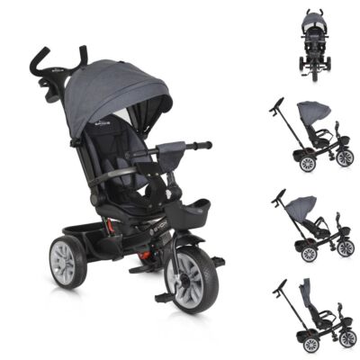 Byox Tricycle Space 3 in 1 Dreirad Getränkehalter, Korb, Schiebegriff, EVA-Räder