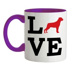 Love Rottweiler Cane Silhouette - Tazza IN Ceramica - Cani Cucciolo Love Rotty