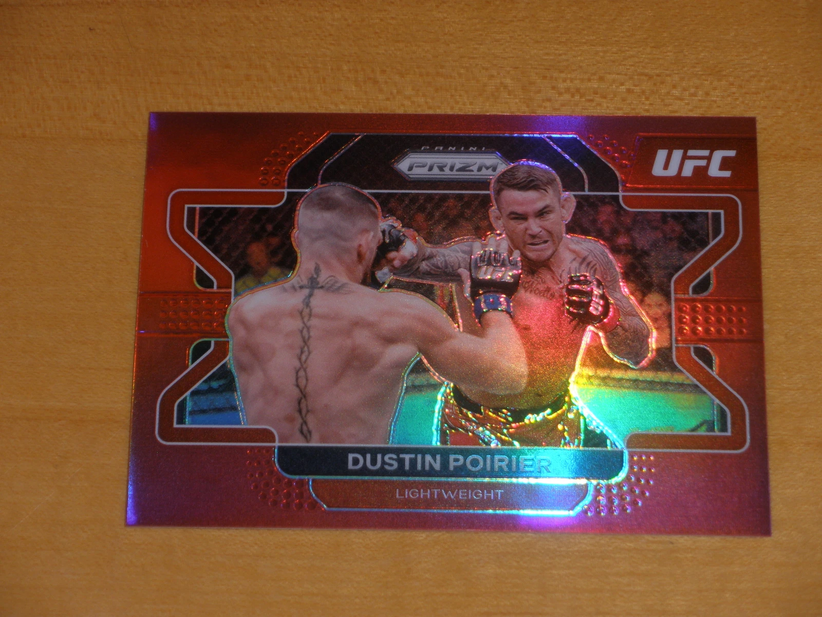 2022 Panini Prizm UFC Red Prizm #21 Dustin Poirier 091/299