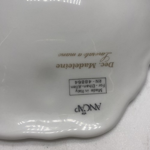 Ethan Allen Porcelain Ancap Handpainted Madeline Bowl Italy Floral Butterflies - Picture 11 of 11
