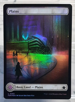 Plains (V.4)  - Basic Land/Foil/Full Art - Magic: The Gathering Foundation EN/NM