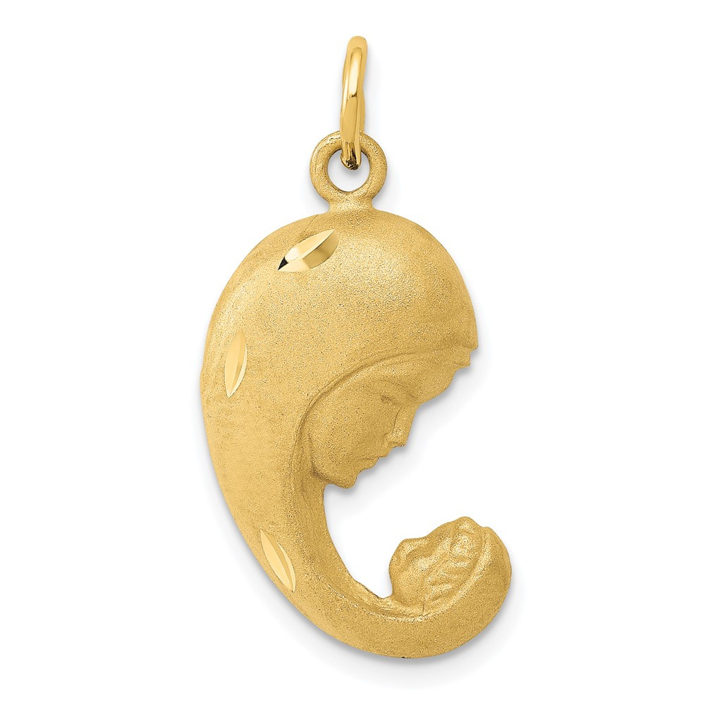 14k Yellow Gold Mother and Baby Charm Pendant L-27mm, W-13mm 2.17gm