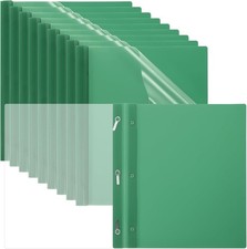 Plastic Report Covers with Prong, 10 Pcs 80 Sheet Capacity Clear Front