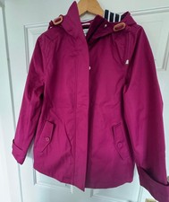 JOULES SIZE 14 WATERPROOF COAT in BERRY check all Pics This Coat Is Amazing £85