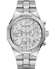 Image of Bulova Silver Mens Chronograph Watch Precisionist 96B408