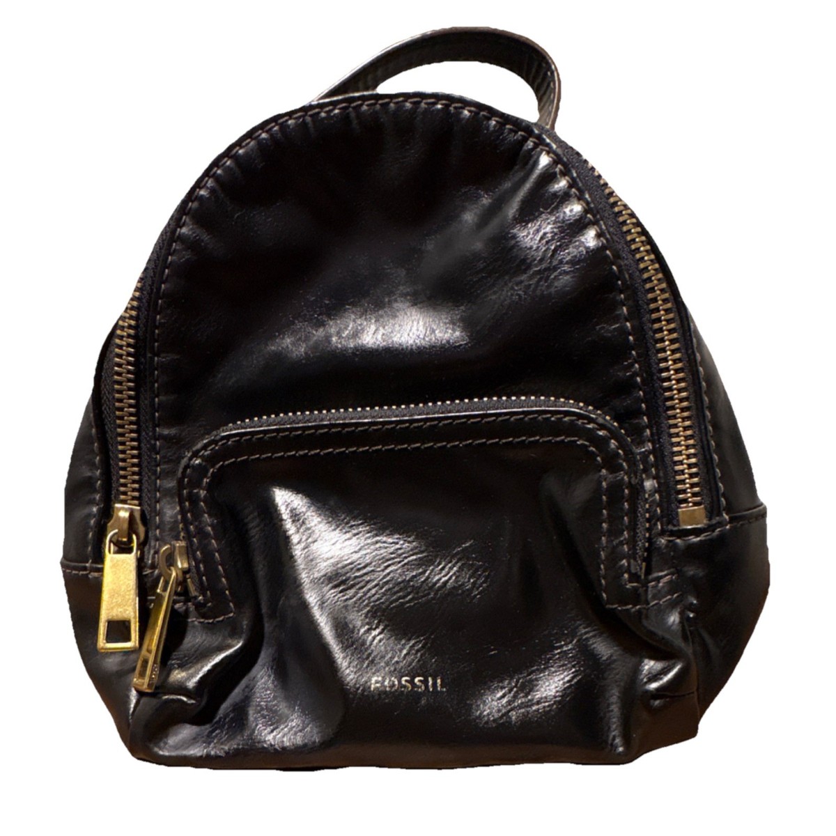 fossil backpack mini Fossil Black synthetic leather Mini Backpack with Zipper
