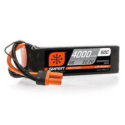 40 50 c lipo Spektrum 4000mAh 6S 22.2V 50C Smart LiPo Battery