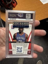 Panini Prizm 2014-15 Joel Embiid #3 RC Auto Red Prizm /199 PSA 9 Auto 10