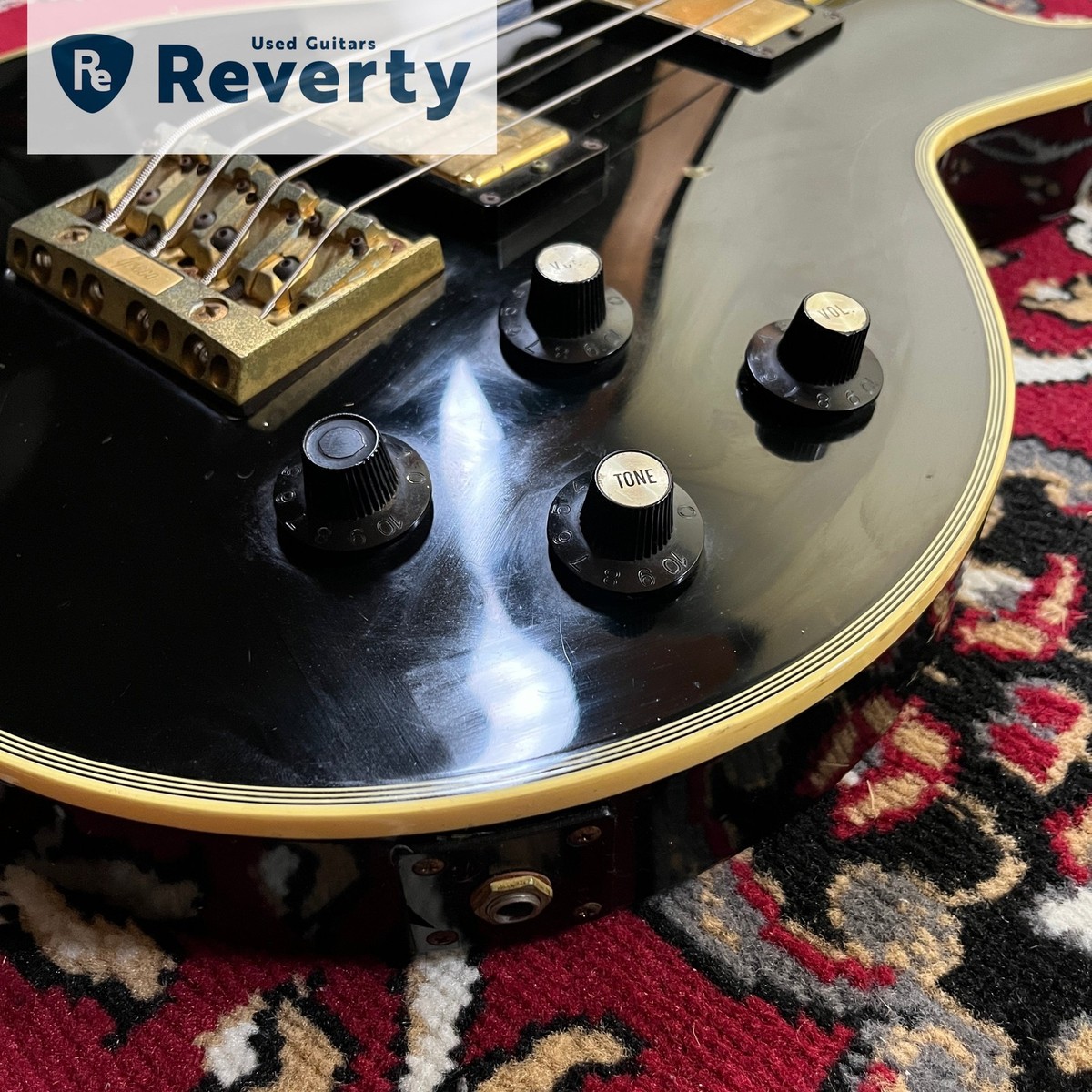 GRECO EGB-850 Black Les Paul Custom Bass Made in Japan 1991